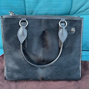 Coach Crosby haircalf black calf hair tote carryall. New!